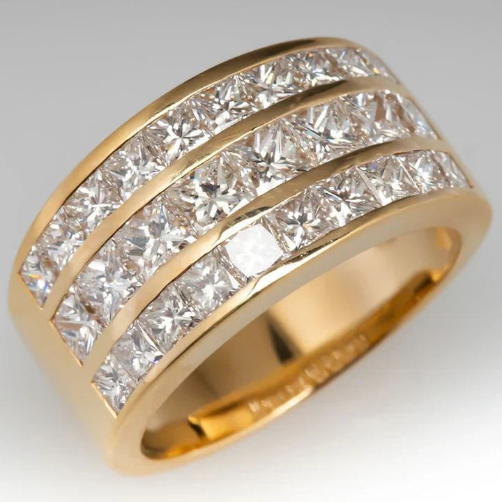 Vintage Bright Thick Gold Ring-Lydieannejewelry