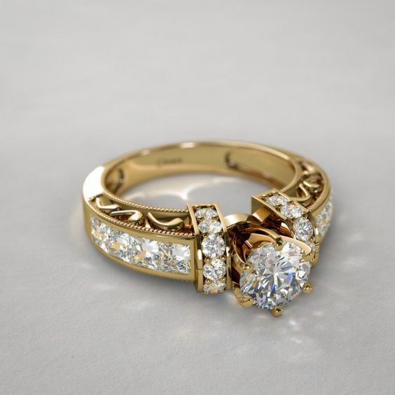 Vintage Spark Crystal Gold Ring-Lydieannejewelry