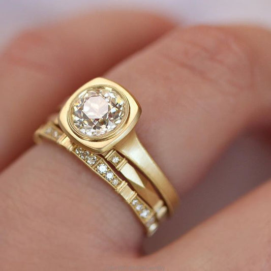 Vintage Golden Elegant Ring Set-Lydieannejewelry