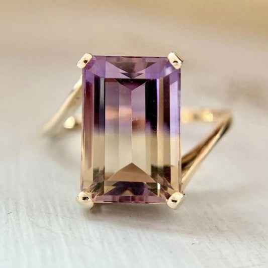 Vintage Purple Fade Gold Ring-Lydieannejewelry