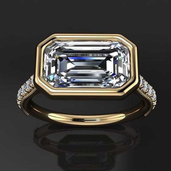 Vintage Rectangular Glass Gold Ring-Lydieannejewelry