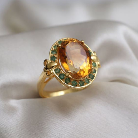 Vintage Tiger Eye Crystal Ring-Lydieannejewelry