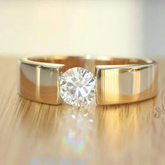 Vintage Open Zirconia Gold Ring-Lydieannejewelry