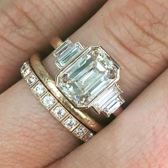 Vintage Crystal Turquoise Ring Set-Lydieannejewelry