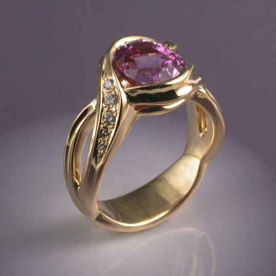 Vintage Garnet Crystal Zirconia Gold Ring-Lydieannejewelry