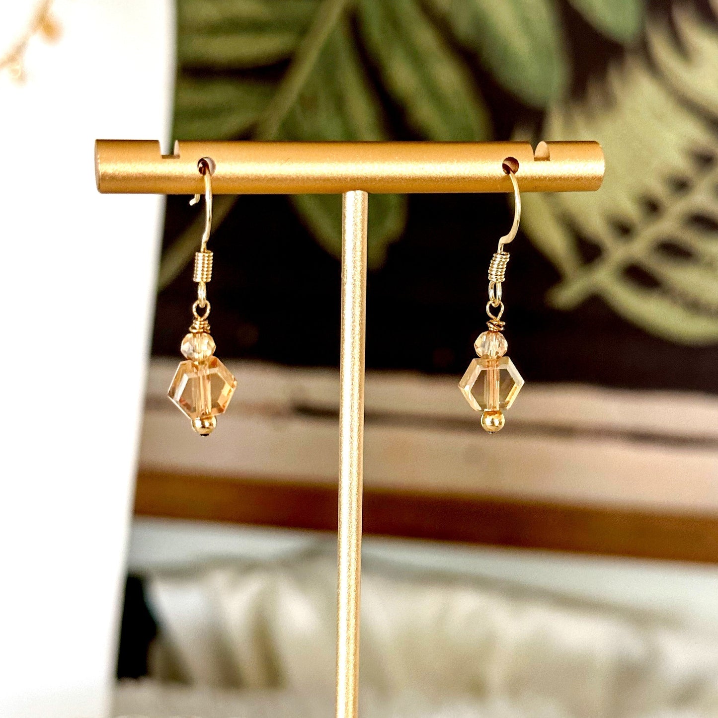 Pamina Honeycomb Glass Bead Earrings-Lydieannejewelry