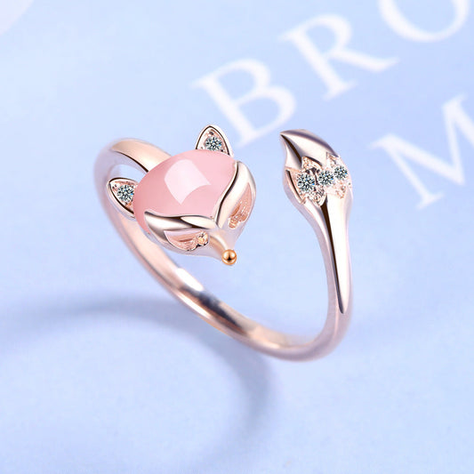 Pink Adjustable Fox Ring