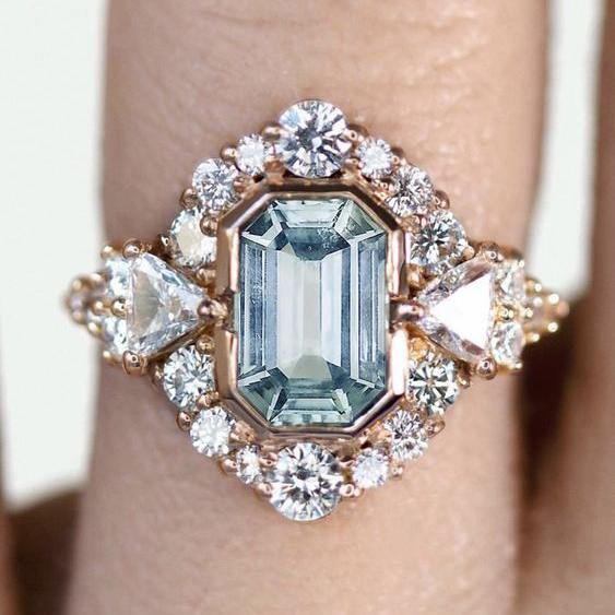 Vintage Blue Spark Ring-Lydieannejewelry