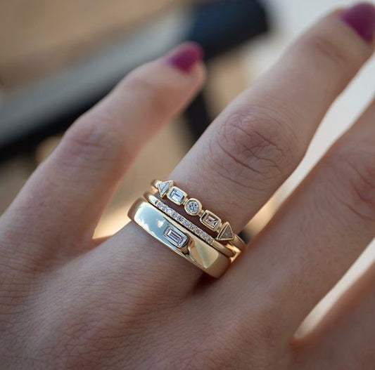 Vintage Golden Zirconia Ring Pack-Lydieannejewelry