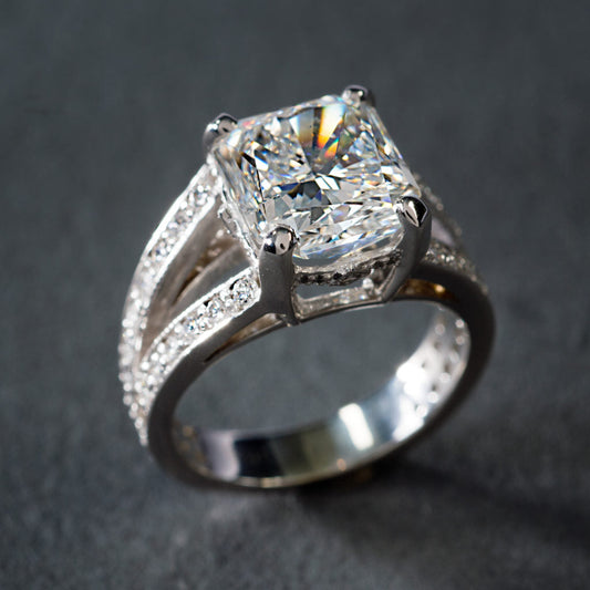 Vintage Silver Cubic Brilliance Ring-Lydieannejewelry