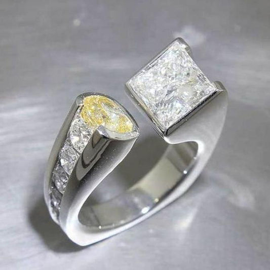 Vintage Silver Open Zirconia Ring-Lydieannejewelry
