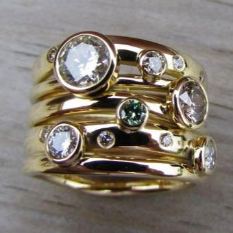 Vintage Layered Bright Gold Ring-Lydieannejewelry