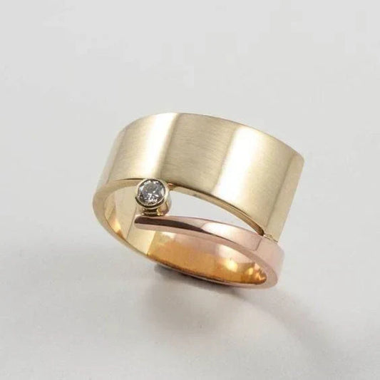 Vintage Gold Plated Rose Ring-Lydieannejewelry