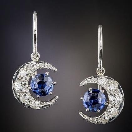 Vintage Blue Moonlight Earrings-Lydieannejewelry