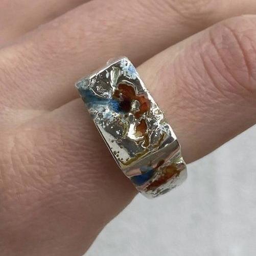 Vintage Silver Forged Ring-Lydieannejewelry