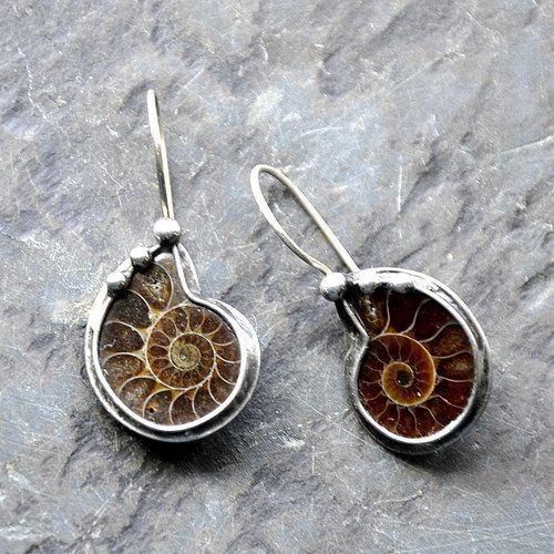 Vintage Conch Silver Earrings-Lydieannejewelry