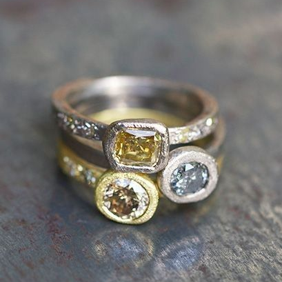 Vintage Inlaid Colorful Glass Ring-Lydieannejewelry