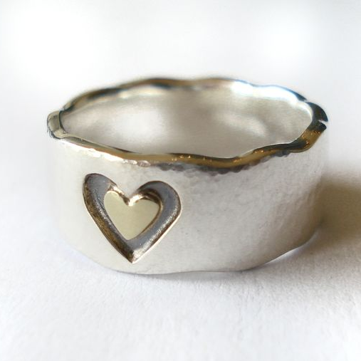 Vintage Double Heart Ring in Silver-Lydieannejewelry