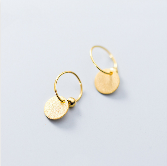 Vintage Rounded Golden Small Earrings-Lydieannejewelry