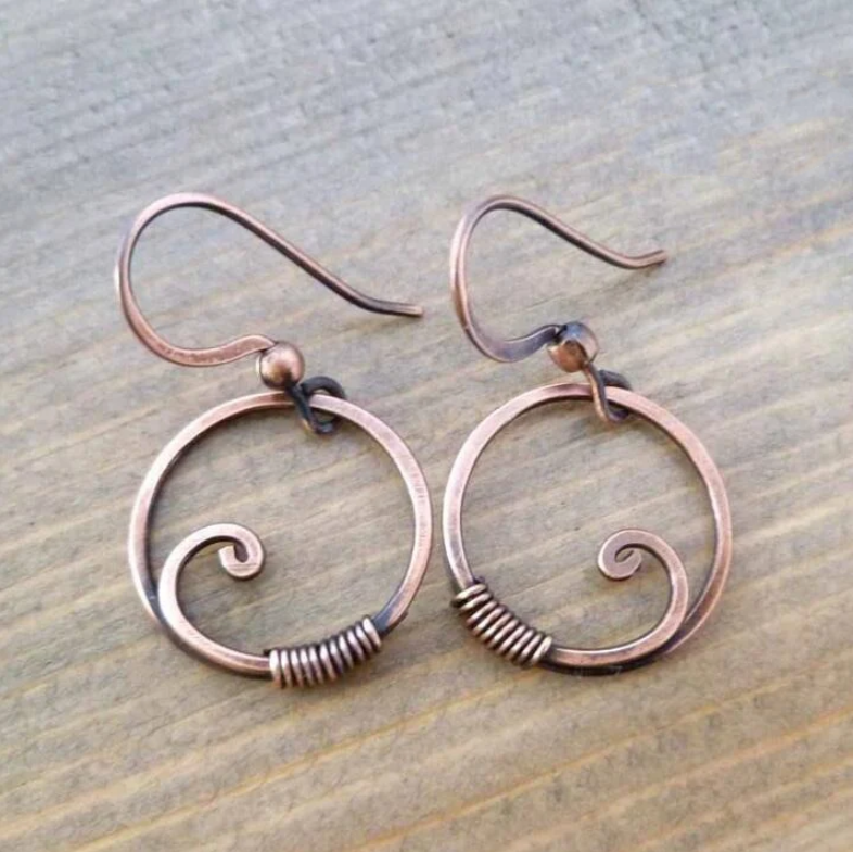 Vintage Bronze Hollow Earrings-Lydieannejewelry
