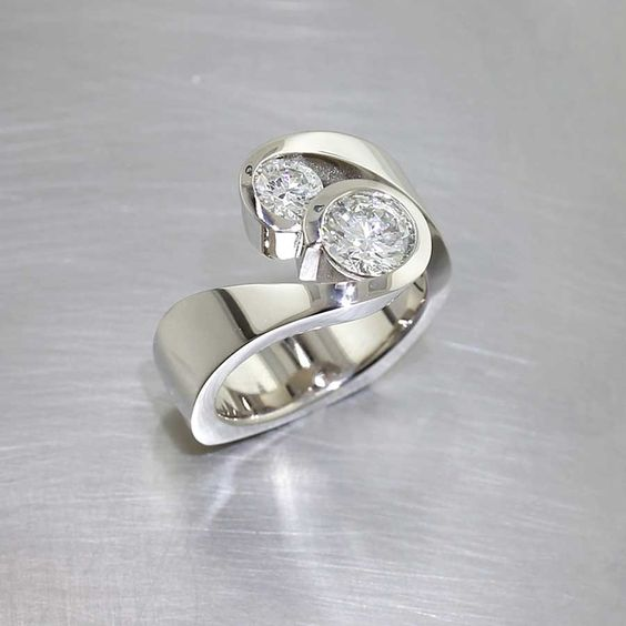 Vintage Silver Zirconia Open Ring-Lydieannejewelry