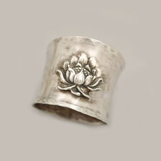 Vintage Silver Lotus Ring-Lydieannejewelry