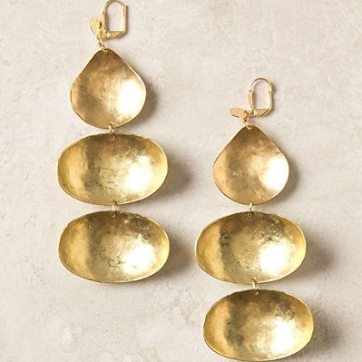 Vintage Dangling Gold Plated Earrings-Lydieannejewelry