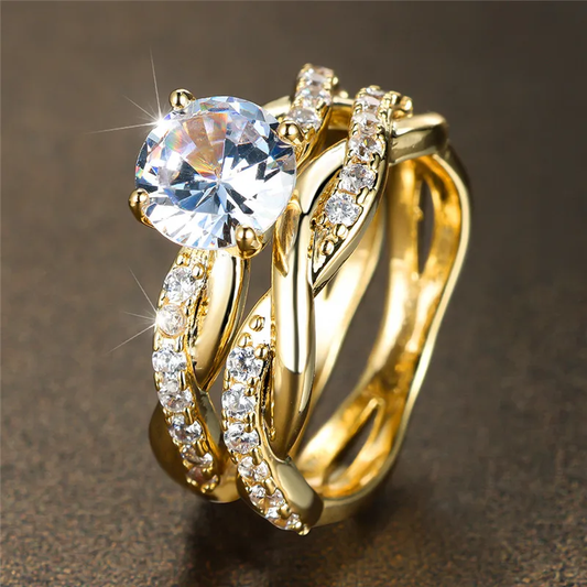 Vintage Sparkling Ring Set-Lydieannejewelry