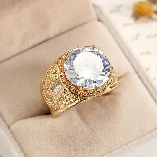 Vintage Gold Glass Ring-Lydieannejewelry