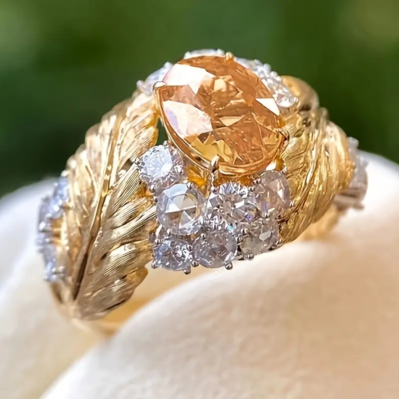 Vintage Orange Glass Ring-Lydieannejewelry