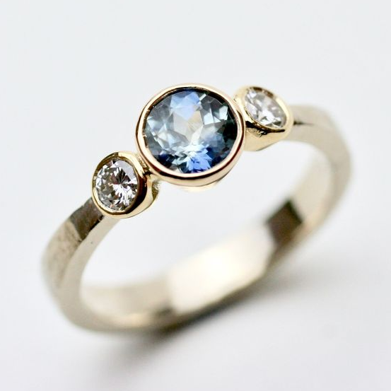 Vintage Cosmic Blue Glass Ring-Lydieannejewelry