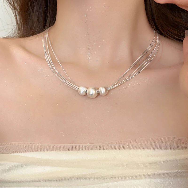 Elegant White Pearl Layered Necklace-Lydieannejewelry