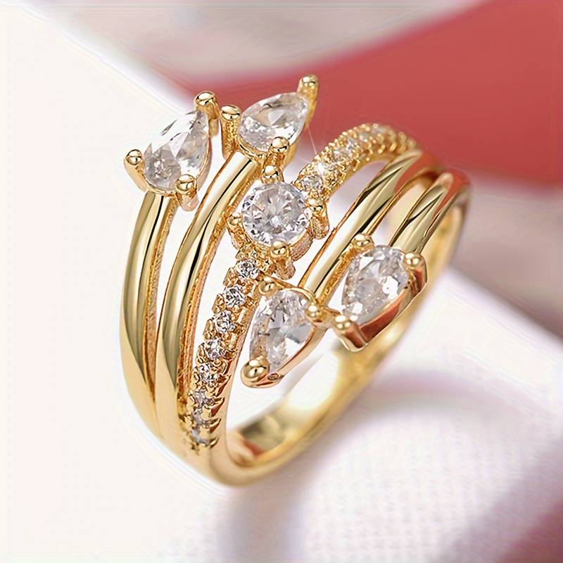 Vintage Sparkling Open Layered Ring-Lydieannejewelry