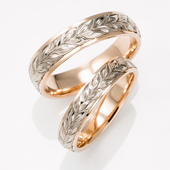 Vintage Leaf Couple Gold Ring-Lydieannejewelry