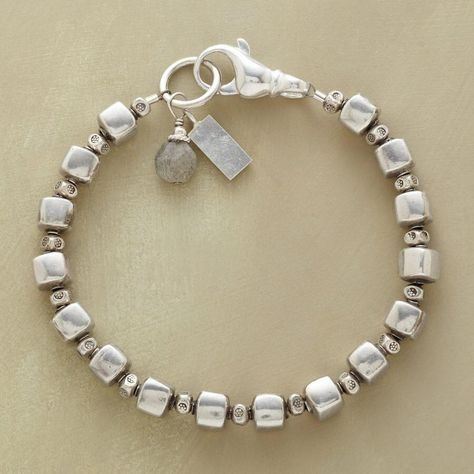 Vintage Silver Cubic Beads Bracelet-Lydieannejewelry