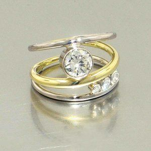 Vintage Layered Gold & Silver Ring-Lydieannejewelry