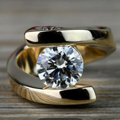 Vintage Spiral & Zirconia Ring-Lydieannejewelry