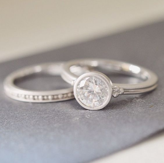 Vintage Silver Zirconia Ring Set-Lydieannejewelry