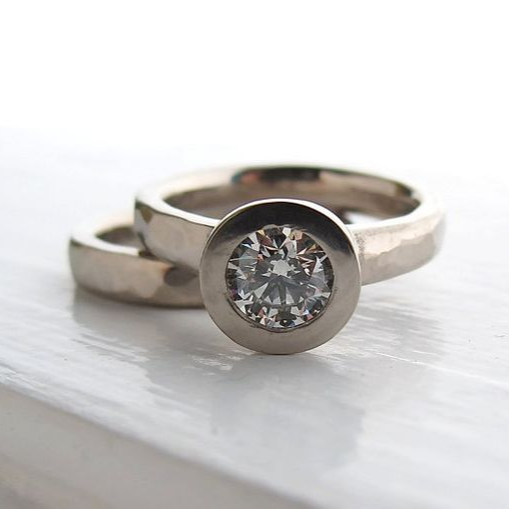 Vintage Silvered Zirconia Ring Set-Lydieannejewelry