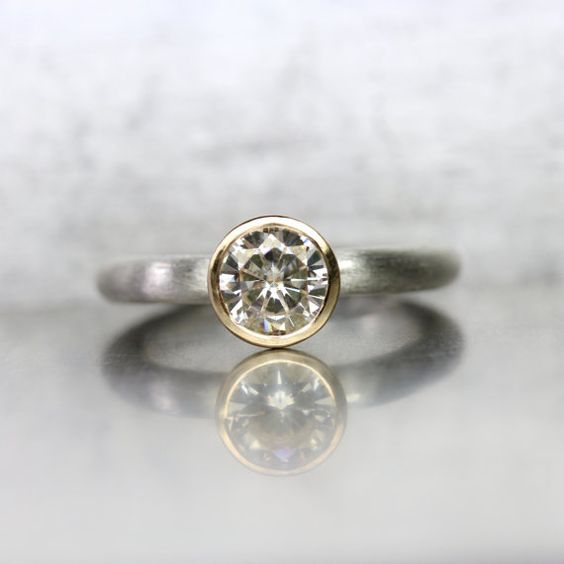 Vintage Glass Bright Silvered Ring-Lydieannejewelry