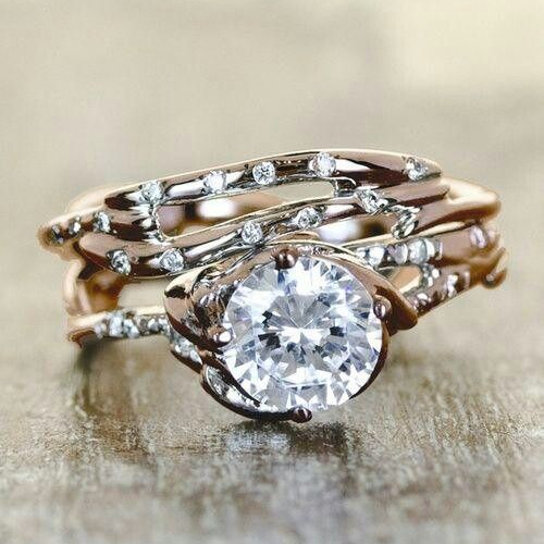 Vintage Golden Branch Zirconia Ring-Lydieannejewelry