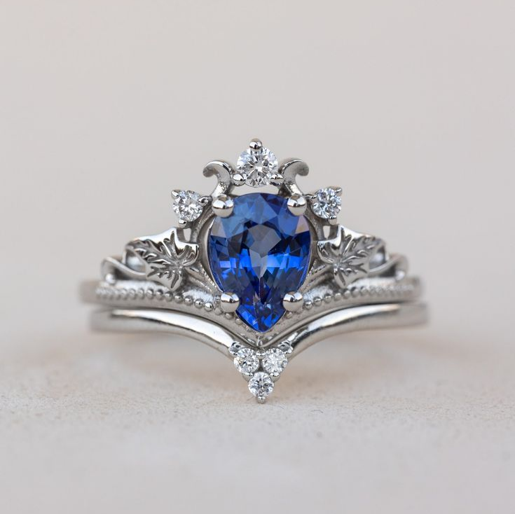 Vintage Blue & Silver Bright Ring-Lydieannejewelry