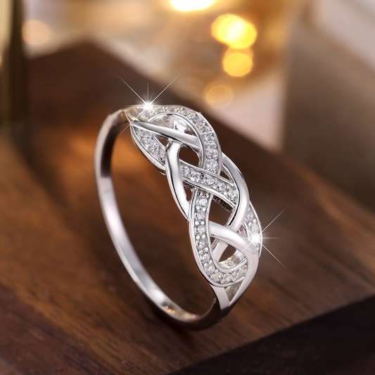 Vintage Spiral Bright Silver Ring-Lydieannejewelry