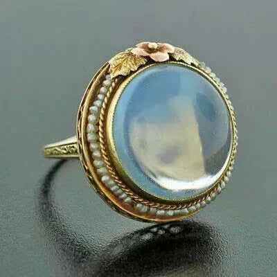 Vintage Rounded Moonstone Ring-Lydieannejewelry
