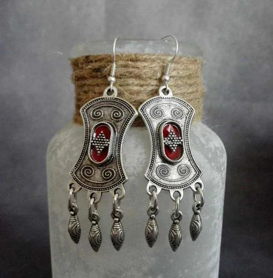 Vintage Silvered Dangling Earrings-Lydieannejewelry