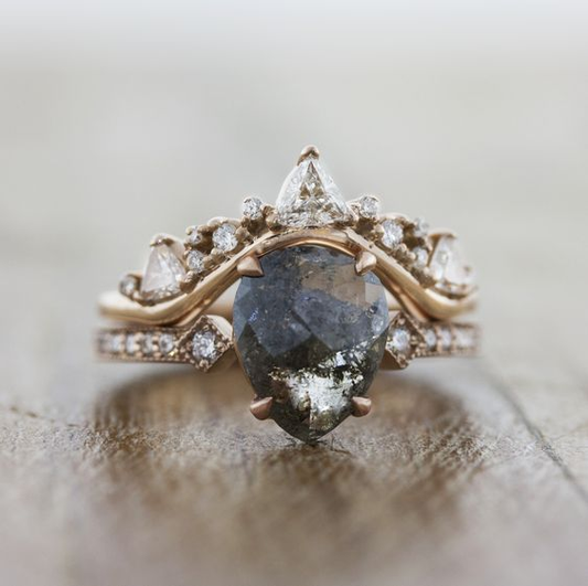 Vintage Nature Stone Gold & Silver Ring-Lydieannejewelry