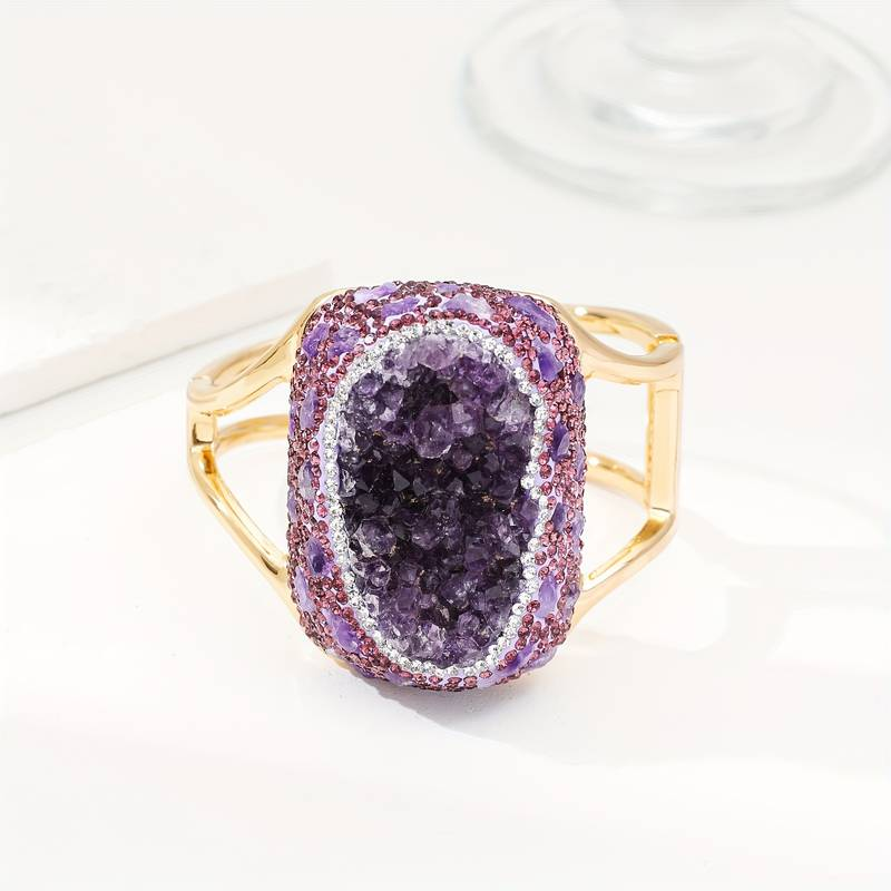 Vintage Purple Bright Gold Ring-Lydieannejewelry