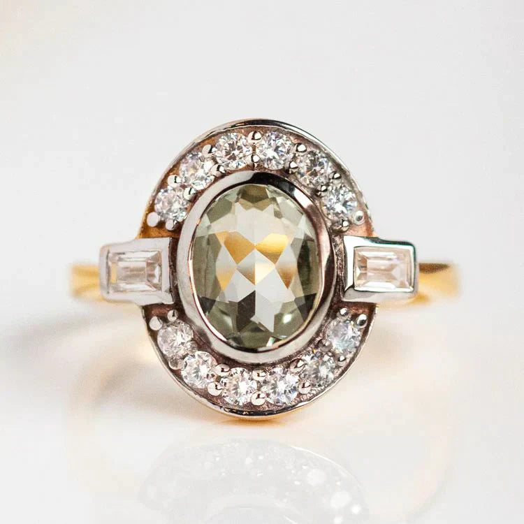 Vintage Crystal Green Ring-Lydieannejewelry