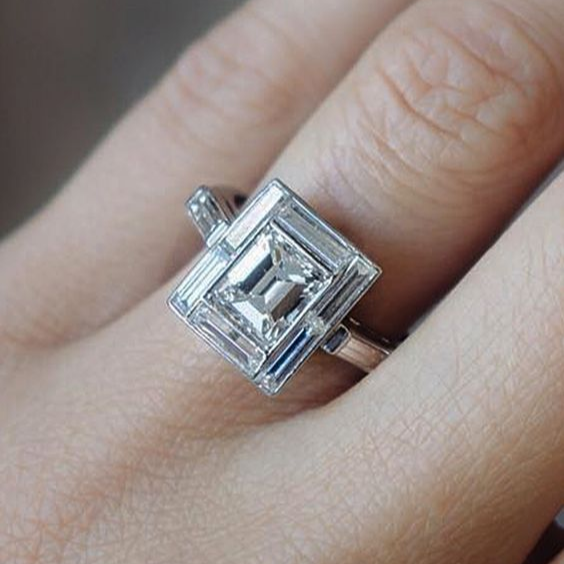 Vintage Cubic Glass Ring-Lydieannejewelry