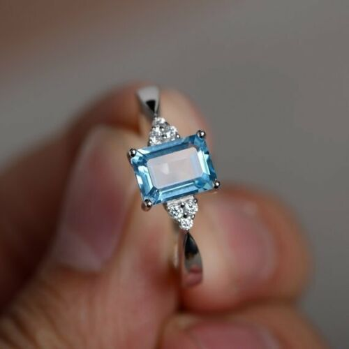 Vintage Cubic Blue Glass Ring-Lydieannejewelry